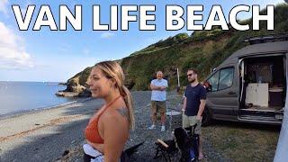 Van Camping at beach beauty spot. Van Life UK