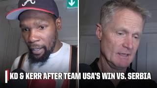 KD calls Team USA the 'BEST TEAM' he's ever been on + Kerr gives credit to Steph Curry  | ESPN