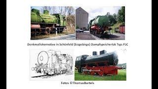 Denkmallokomotive in Schönfeld (Erzgebirge)  Dampfspeicherlok FLC  Thomas Bartels  April 2020