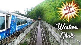 Train Journey in Western Ghats Monsoon | Indian Railways Vistadome Coach