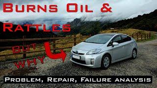 Prius rattle and oil burning fix on a Prius 3 1.8l.  EGR Valve and Cooler + PCV Valve Change.