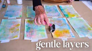 Gentle Layering in Mixed Media Art