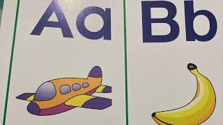 Aa to Zz letters with words by using flash cards || mana kids home 