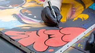 From Stencil to Vibrant Canvas  | Urban Heartbeat | Painting Demo