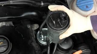 How to change the fuel filter on a VW TDI engine and Audi TDI engine DIY replacement