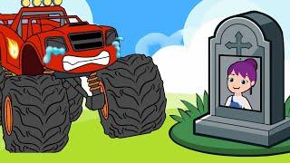 Blaze Cartoon and the Monster Trucks: Goodbye My Best Friend Girl!!| Sad story Blaze Animation