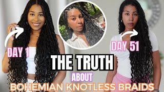 THE TRUTH ABOUT BOHEMIAN KNOTLESS BRAIDS | BEST HAIR TO USE + MAINTENANCE + NIGHTTIME ROUTINE