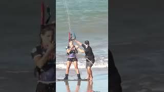 What a kitesurf fail  Kite flying away!