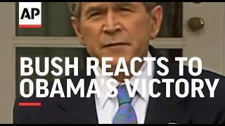 President Bush reacts to Obama's victory in 2008 election