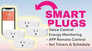 Convenient Smart Plugs: 15A, Energy Monitoring, Remote Voice Control, Timer Schedule