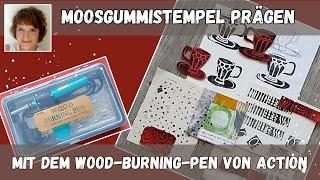 Moosgummistempel prägen mit dem Wood Burning Tool von Action - geht das? Ein Experiment