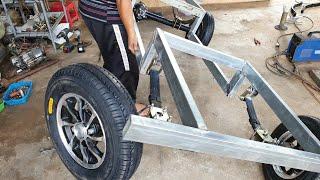 HOW TO MAKE A JEEP CAR WITH BIKES ENGINE 110CC PART 1