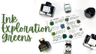 INK EXPLORATION // Green Inks // Pilot, Sailor, Robert Oster, Diamine, Colorverse, Rohrer & Klingner