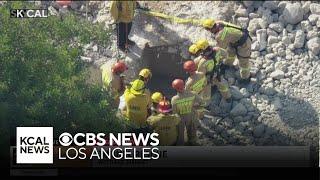 LAFD crews work to rescue woman from Westlake District underground tunnel