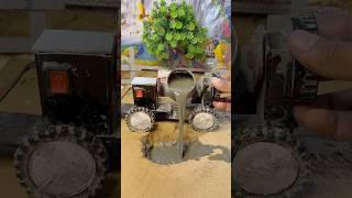 DIY mini tractor repair big pit on road science project #project #minitractor #ytshorts #shorts