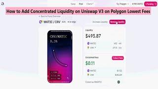 How to Find Great Pools on Uniswap V3 with Concentrated Liquidity on Polygon with Lowest Gas Fees