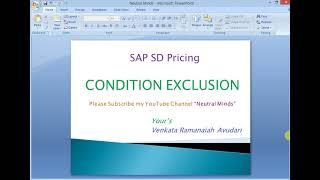 SAP SD Pricing: CONDITION EXCLUSION Process and Configuration.