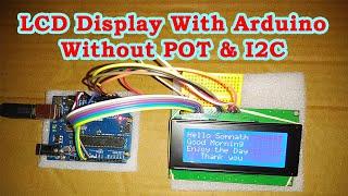 Connect 20x4 LCD Display with Arduino UNO without I2C Module & POT | Som Tips