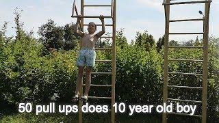 50 pull ups does 10 year old boy.