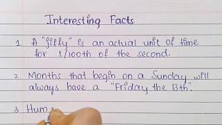 Did You Know || Writing some interesting facts @SelfWritingWorld