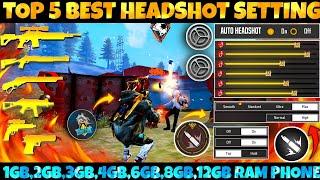 Free Fire Max Auto Headshot Trick 2024 Sensitivity Setting | 2gb, 4gb, 6gb Ram Headshot Sensitivity