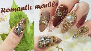 [ENG] [셀프네일] 감성 한 스푼 가을과 어울리는 로맨틱 마블네일 (Romantic marble nails) 초보도 가능한 네일아트