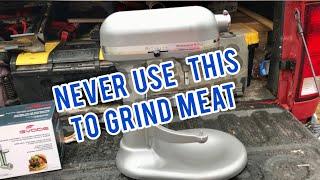 Cleaning your Kitchenaid mixer. NEVER use it to grind meat. Easy mistakes lead to big messes!