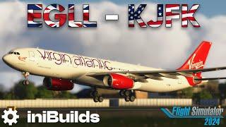 MSFS live | Virgin Atlantic IniBuilds A330-300 | London Heathrow (EGLL)  New York (KJFK) #msfs2024