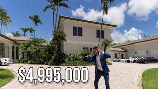 $5 Million Miami Mansion with 15 CAR GARAGE, MOVIE THEATER, TENNIS COURT, & APARTMENT