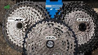 Shimano 12 speed Cassette SLX, XT, XTR Compared, Installation, Micro Spline, Hyperglide+