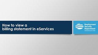 How to view a billing statement in eServices