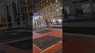 Madison Ave Bus Lanes Being Repainted After Road Resurfacing In Midtown, Manhattan, New York City