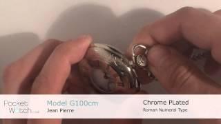 Jean Pierre Chrome Plated Mechanical Half Hunter Pocket Watch G100cm