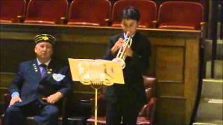 10 Year old trumpet prodigy James Alleva performs The trumpet solo for More