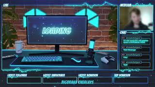 BLUE NEON STREAM OVERLAYS PACK