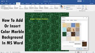 How To Add Or Insert Colour Marble Background In Ms Word