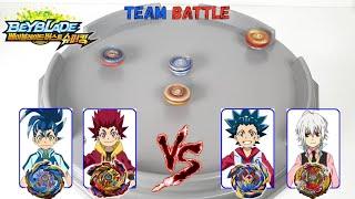 Beyblade Burst Sparking 【Hyuga & Hikaru VS Shu & Valt】 Team battle 베이블레이드 버스트 슈퍼킹【차현&차범 VS 강산&슈】팀 배틀