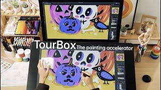 Fun drawing in Photoshop with TourBox | Drawing controller for Clip Studio Paint, SAI and more