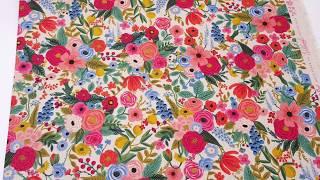 Cotton and Steel Rifle Paper Co canvas fabric with flowers