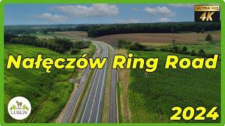 Nałęczów ring road in Poland.  Grand opening September 13th.  DJI drone flyover 4k 2024