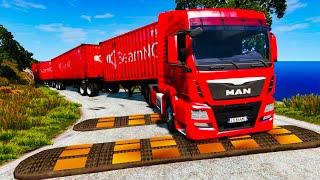 Trucks vs Speed Bumps - BeamNG.Drive