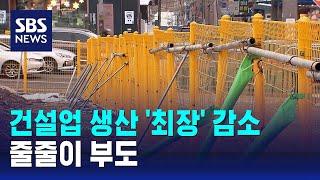 건설업 생산 '최장' 감소…줄줄이 부도 / SBS