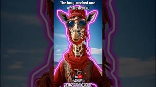 Desert Giraffe Adventure: Red Knitted Motorcycle Helmet #shorts