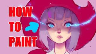 How to digitally paint - no line art - Paint Tool Sai Tutorial