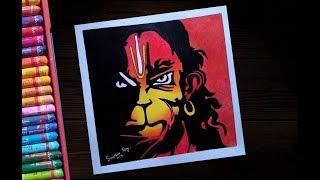 A creative & inspiring drawing of lord Hanuman || oil pastel colour painting