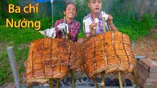 Bà Tân Vlog - Lần Đầu Làm 2 Tảng Thịt Ba Chỉ Khổng Lồ Nướng Muối Ớt Đãi Cả Làng