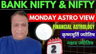 Nifty, Bank Nifty  Prediction by Financial Astrology, technical/data, news for date- 2- Sept- 2024