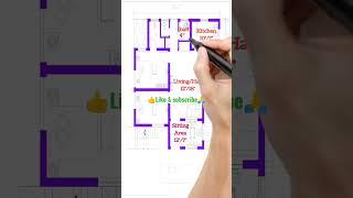 32x35 feet ghar ka naksha 30X35 home plan design 850 Sqft home plan 32/34 house design #shorts 2bhk