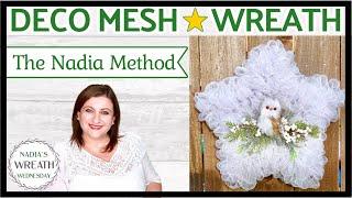 ⭐️ STAR DECO MESH WREATH Dollar Tree  DIY Tutorial THE NADIA METHOD step-by-step | CHRISTMAS WINTER