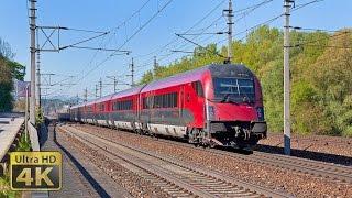 ÖBB 200km/h REX, 230km/h Railjet und eine Güterzug - Westbahn Hochgeschwindigkeitsstrecke